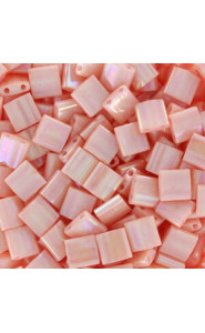 Miyuki tila 5x5mm beads - Opaque salmon luster TL-596